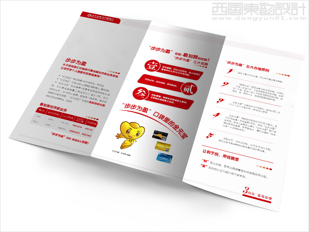 長(zhǎng)子縣融匯村鎮(zhèn)銀行3周年紀(jì)念三折頁設(shè)計(jì)