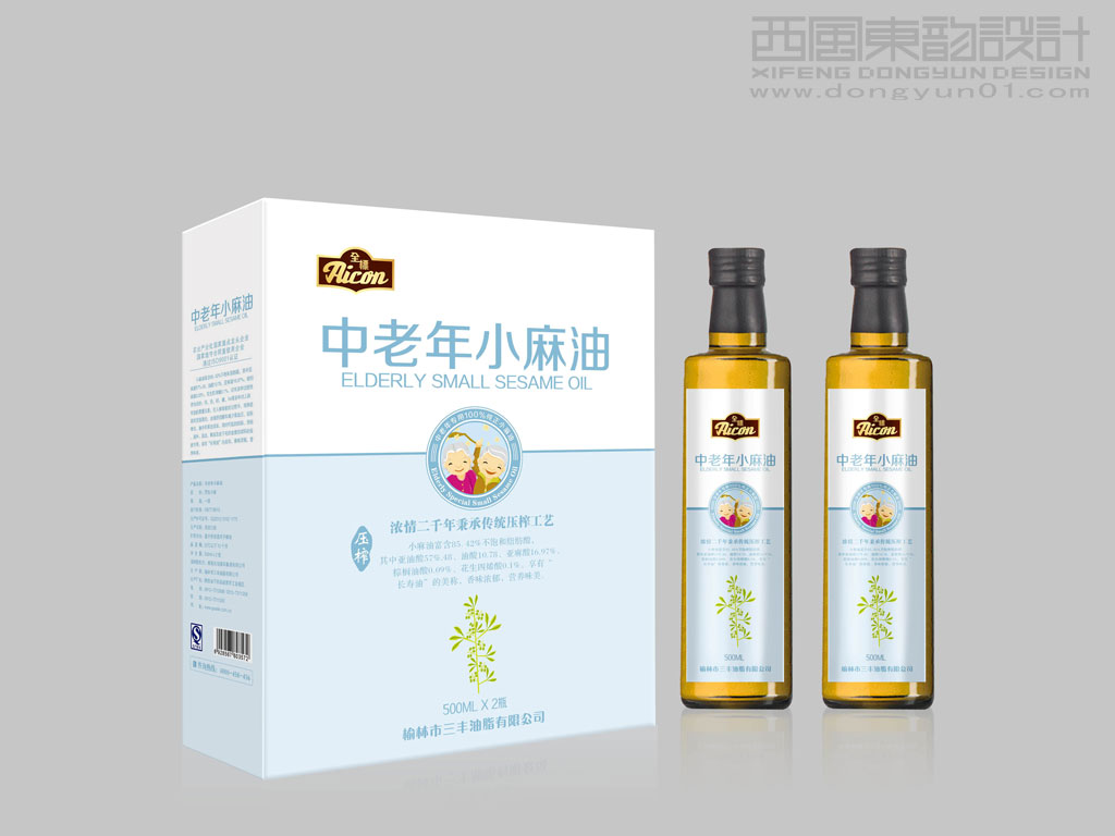 陜西三豐糧油有限公司全標(biāo)中老年小麻油禮盒包裝設(shè)計