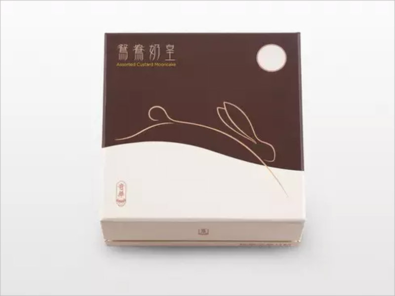 鴛鴦奶皇月餅包裝設(shè)計，寥寥數(shù)筆，簡潔傳神。