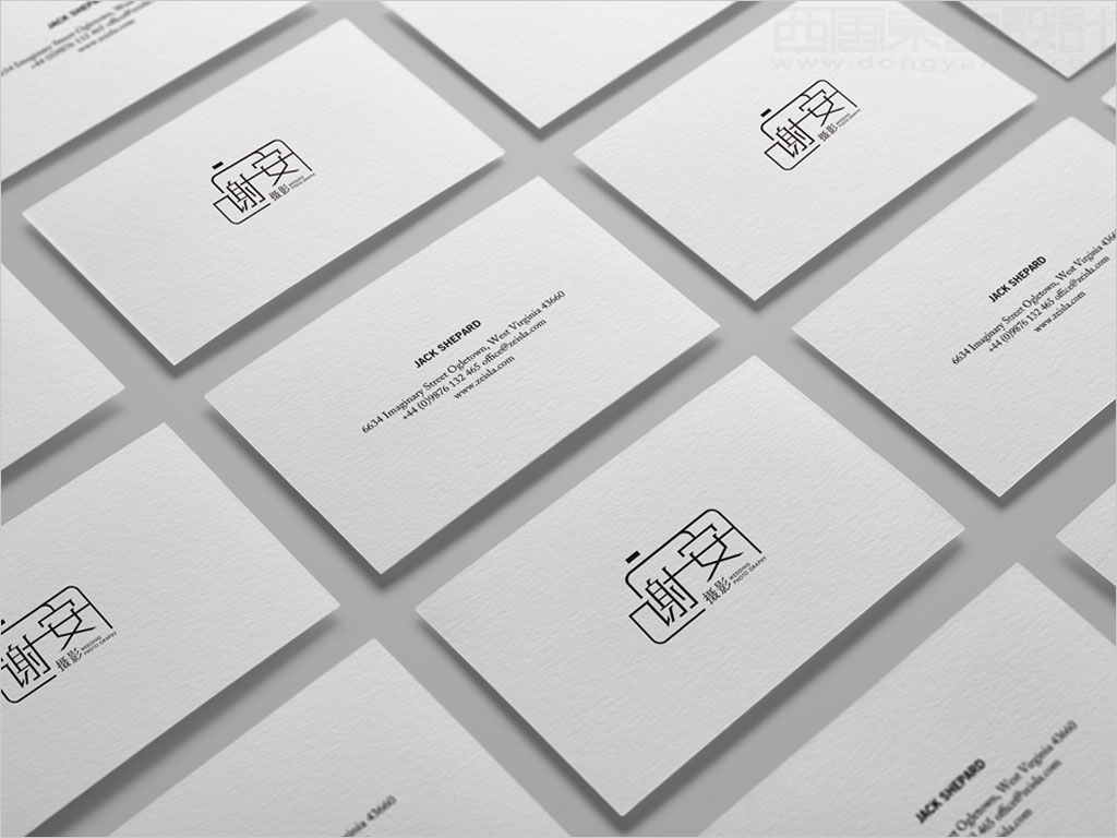 北京謝安攝影有限公司標(biāo)志設(shè)計應(yīng)用效果之名片設(shè)計