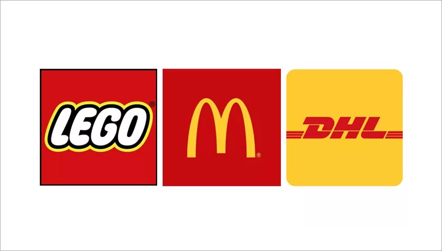 標(biāo)志設(shè)計中紅色加黃色的組合應(yīng)用