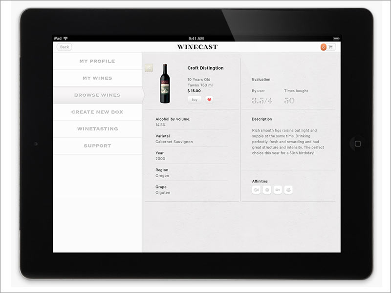荷蘭在線品酒品牌Winecast ipad端網(wǎng)站內(nèi)頁設(shè)計