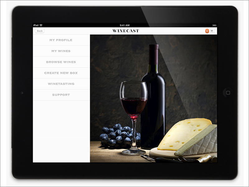 荷蘭在線品酒品牌Winecast ipad端網(wǎng)站首頁設(shè)計