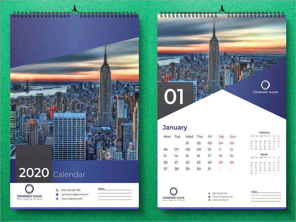 2020年企業(yè)臺歷設計案例