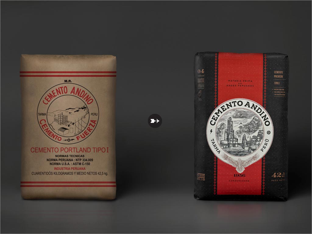 安迪諾水泥包裝設(shè)計之新舊包裝對比圖