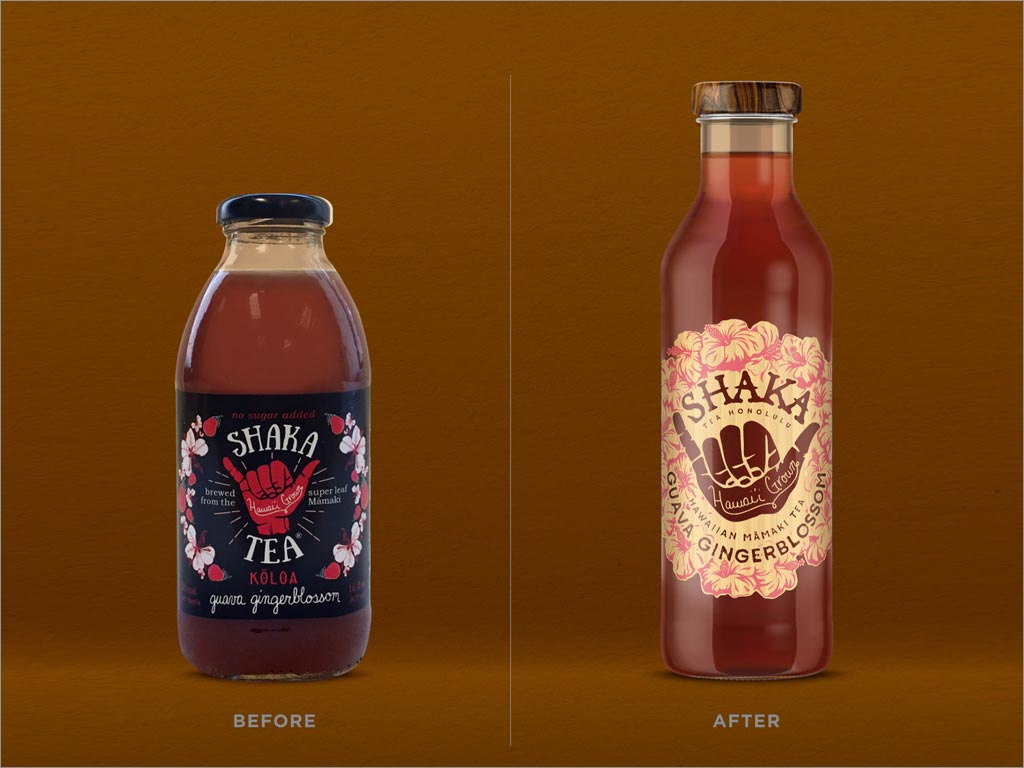 夏威夷Shaka茶新舊包裝設(shè)計(jì)對(duì)比