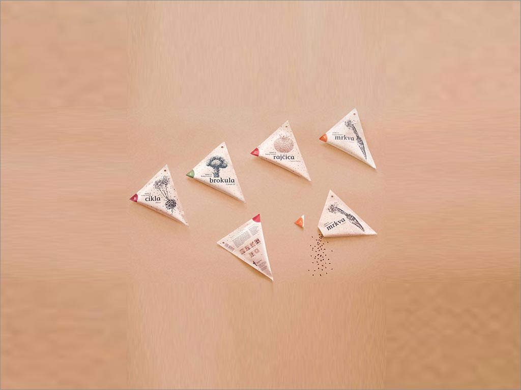 三角袋種子包裝設(shè)計(jì)。我真的很喜歡這種類型的形狀和功能。很想使用像這樣的 種子包裝設(shè)計(jì)。 