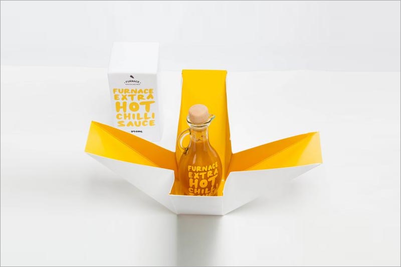 紙盒裝辣椒醬包裝設(shè)計(jì)打開(kāi)示意圖