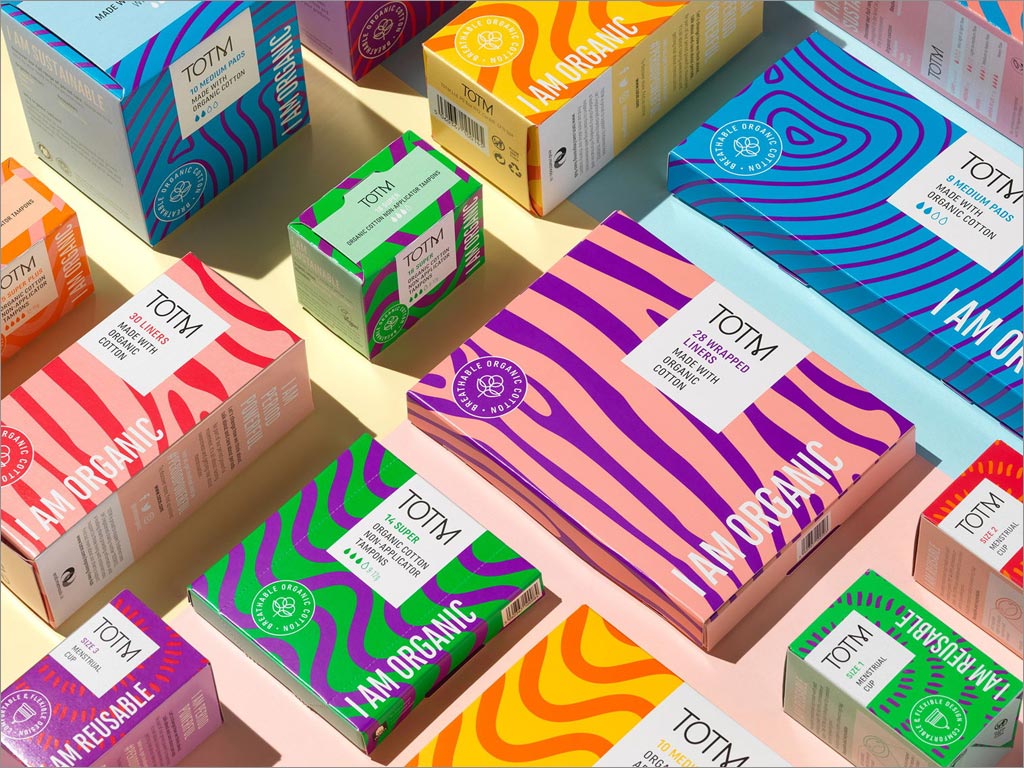 英國(guó)樂購(gòu)旗下TOTM女性有機(jī)衛(wèi)生產(chǎn)品包裝設(shè)計(jì)