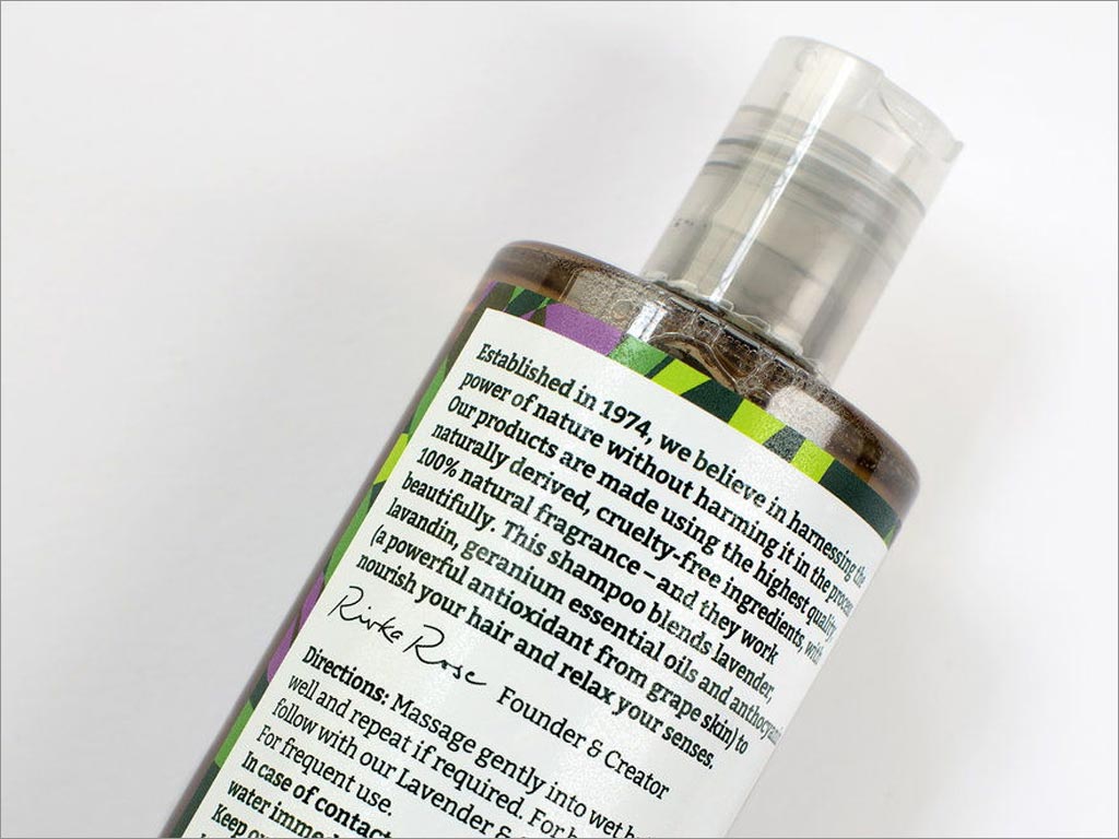 英國Faith in Nature洗發(fā)水護發(fā)素沐浴露包裝設(shè)計之背面局部細節(jié)展示