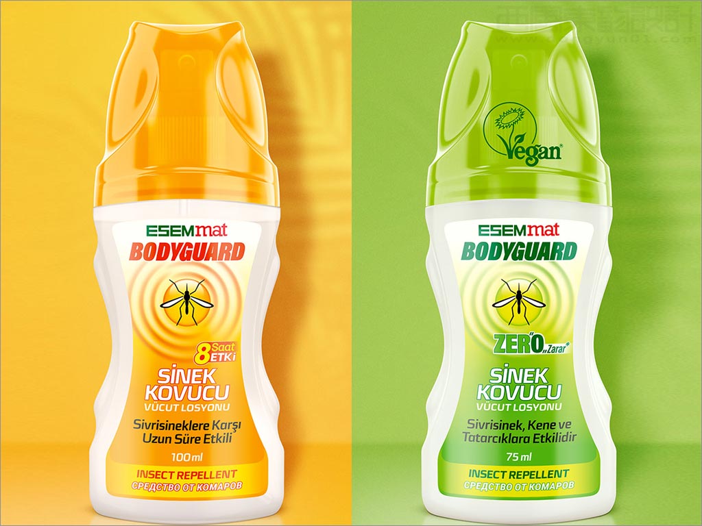 土耳其esem mat驅蚊噴霧劑瓶包裝設計之正面展示