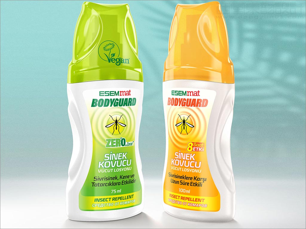 土耳其esem mat驅蚊噴霧劑瓶包裝設計之側面展示