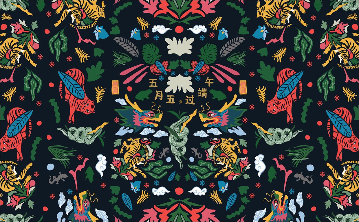 中國香格里拉酒店粽子禮盒包裝設(shè)計之民俗插圖設(shè)計