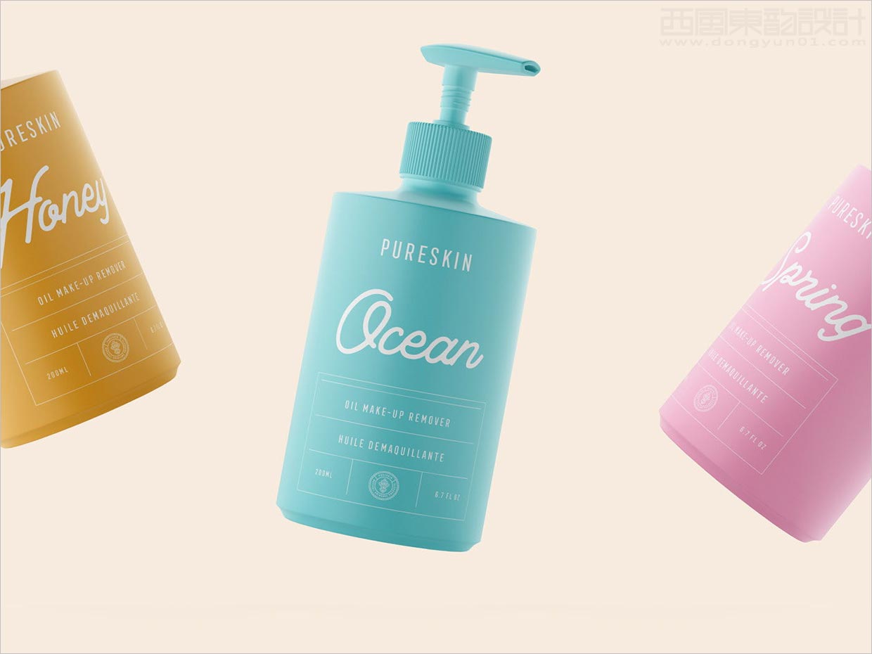 具有女人味的Pureskin洗護用品瓶體包裝設(shè)計