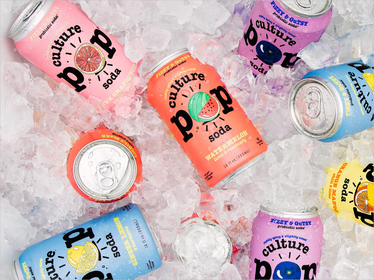美國Culture POP功能性益生菌蘇打水包裝設(shè)計(jì)之實(shí)物照片