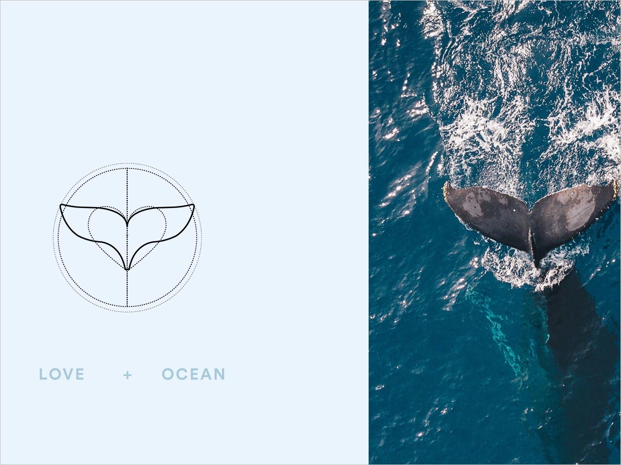 獨特的Love Ocean兒童沐浴護膚日化用品logo設計之創(chuàng)意說明