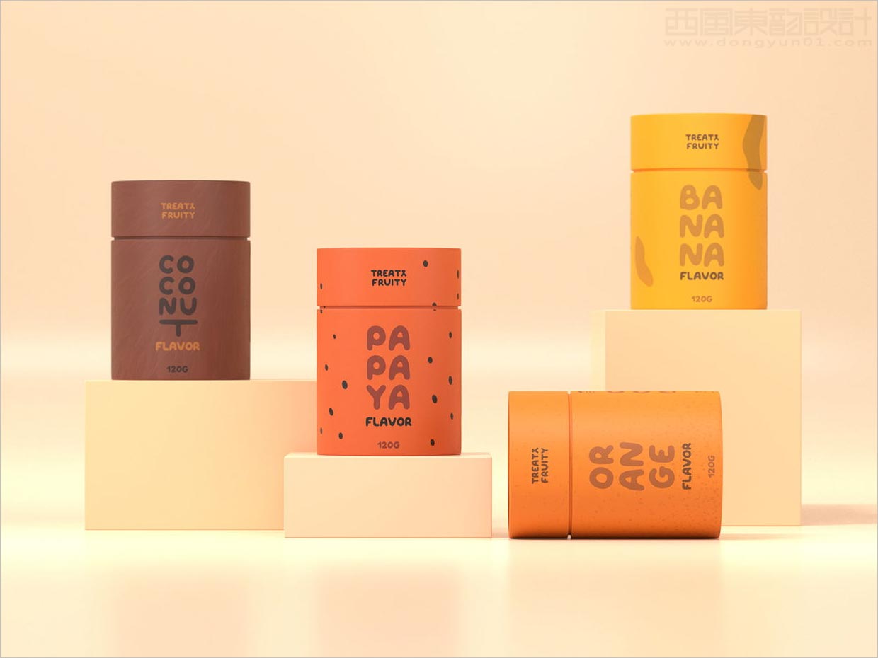 簡潔時尚的Treaty Fruity寵物食品包裝設(shè)計