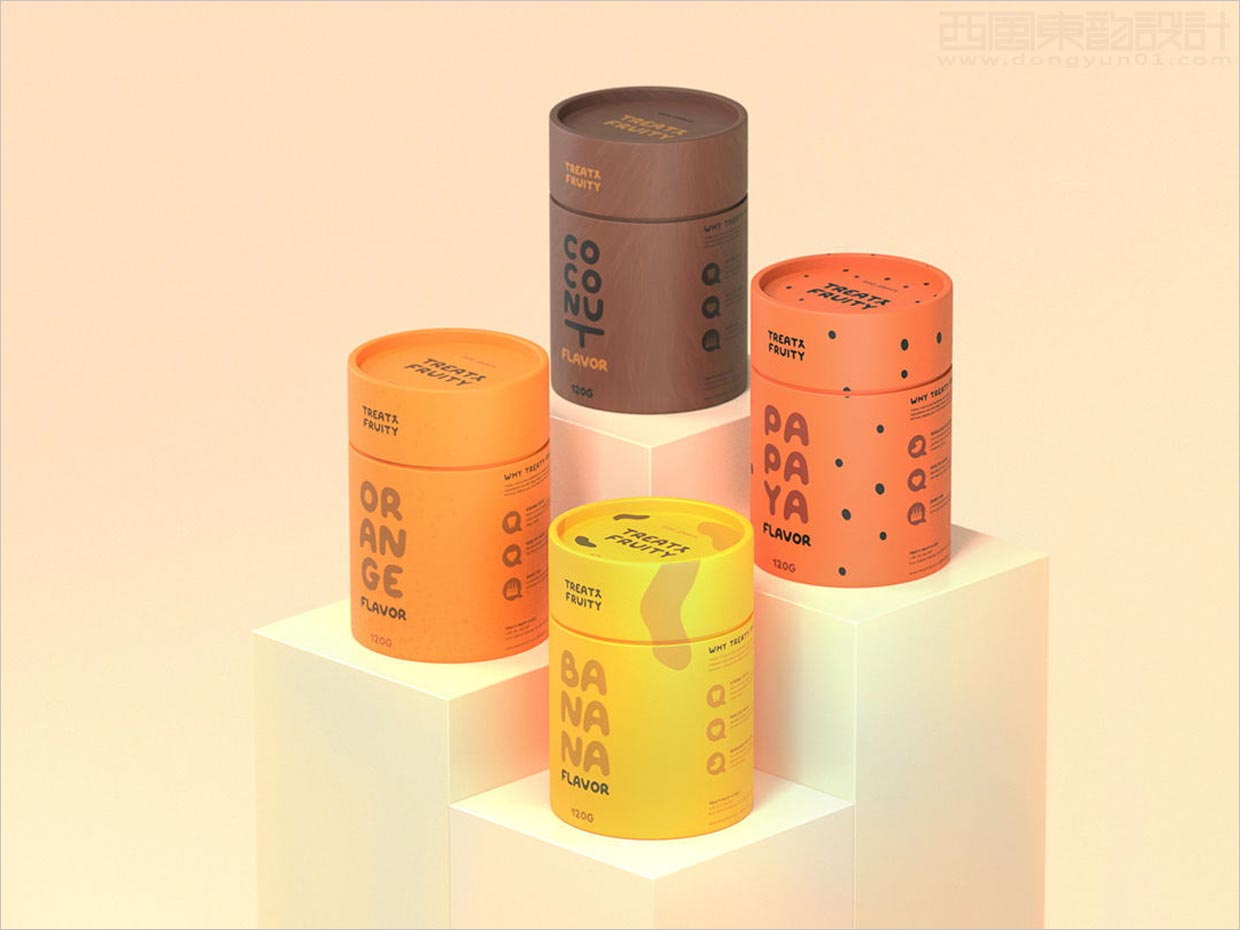 簡潔時尚的Treaty Fruity寵物食品包裝設(shè)計