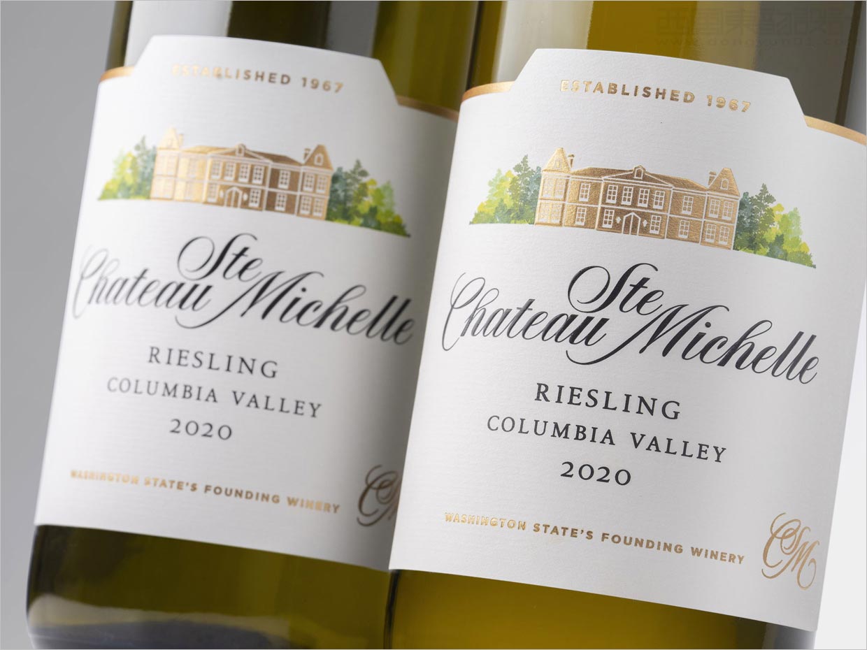 美國(guó)Chateau Ste. Michelle葡萄酒包裝設(shè)計(jì)之局部細(xì)節(jié)特寫(xiě)