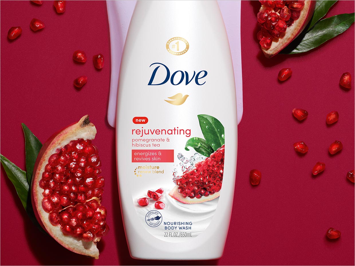 聯(lián)合利華Dove石榴味身體沐浴露個人護理產(chǎn)品包裝設計