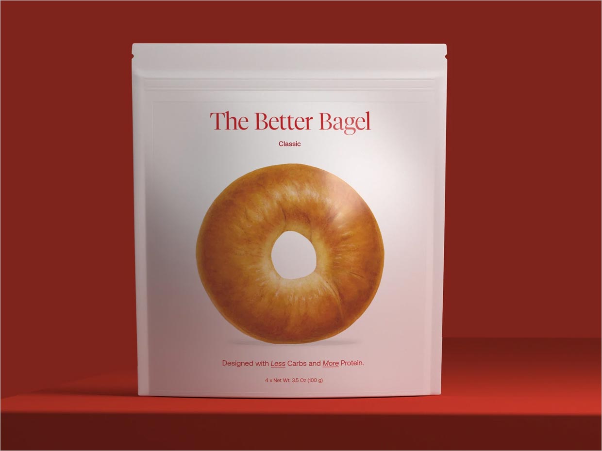 極簡風格的Better Bagel面包食品包裝設計
