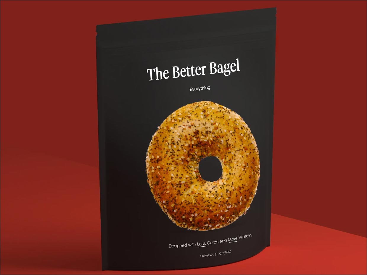 極簡風格的Better Bagel面包食品包裝設計