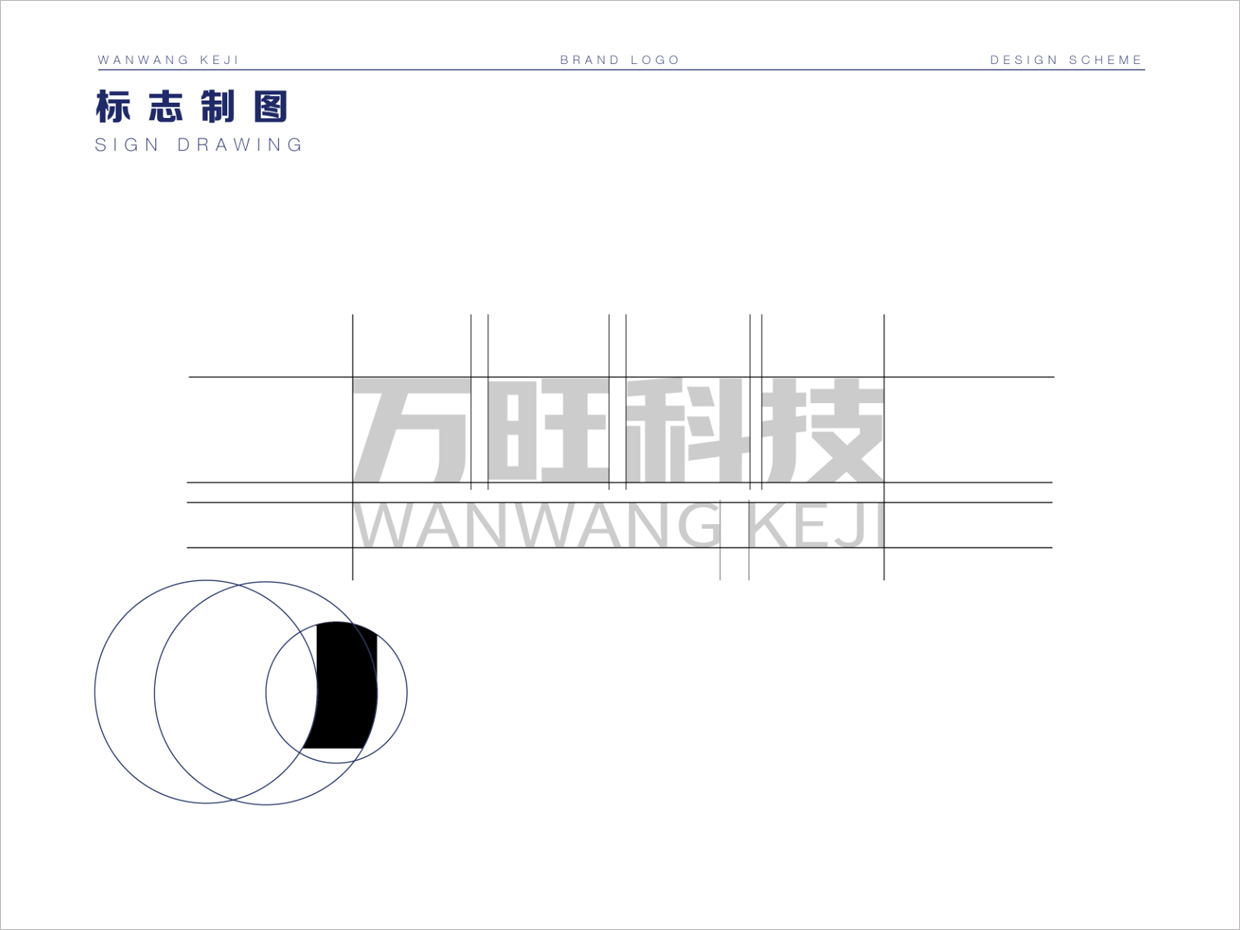 北京萬旺科技公司logo設(shè)計之字體標準化制圖